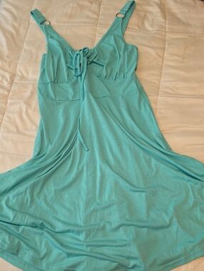 Aqua Tie-Front Sundress